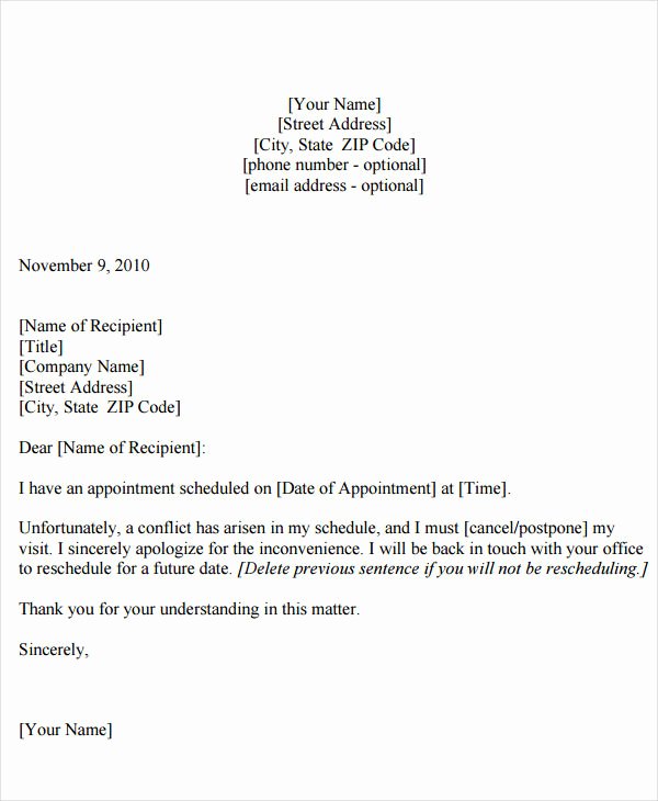 doctor appointment letter template