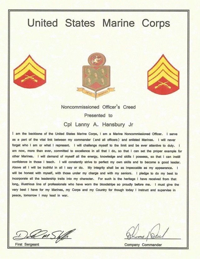 Army Promotion Certificate Template Unique Printable Nco Creed Certificate