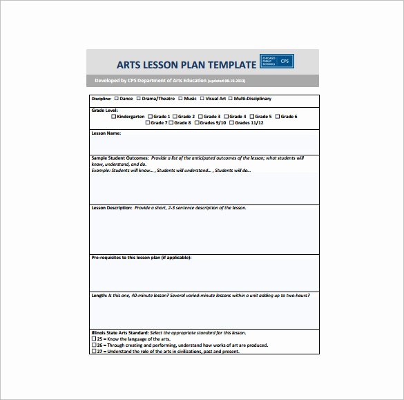 Art Lesson Plan Template Awesome Art Lesson Plan Template 10 Free Word Pdf Documents