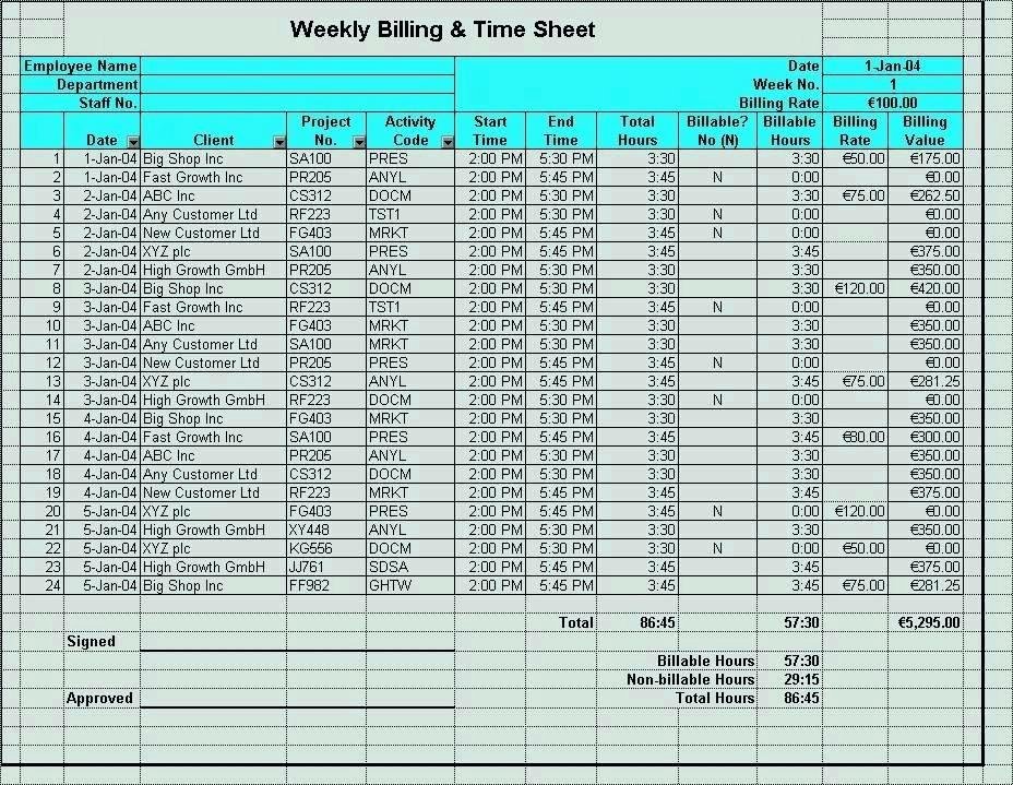 Attorney Billable Hours Template Best Of Overtime Timesheet Template – Pitikih