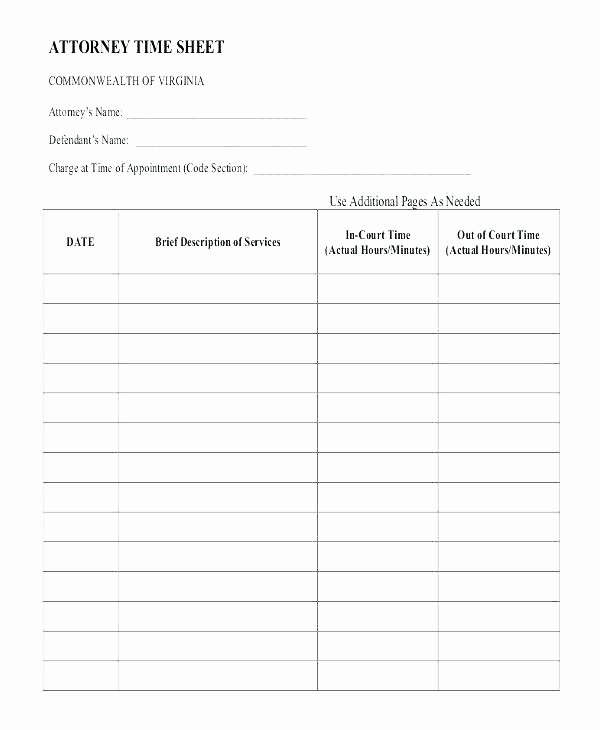 Attorney Billable Hours Template Fresh Paralegal Timesheet Template