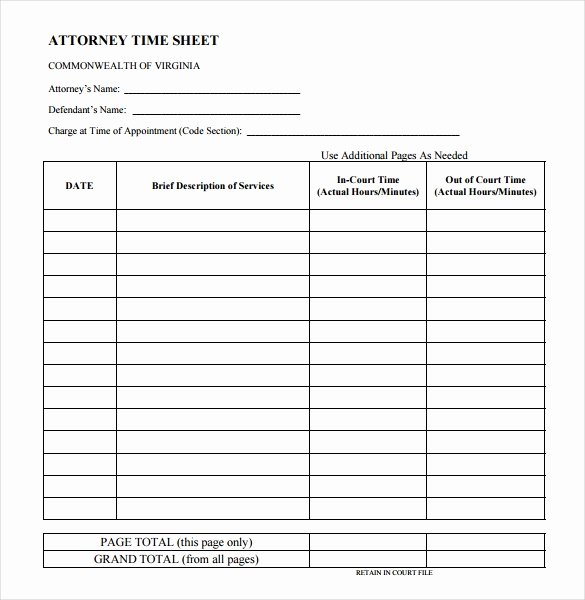 Attorney Billable Hours Template Inspirational 11 Legal and Lawyer Timesheet Templates – Pdf Word
