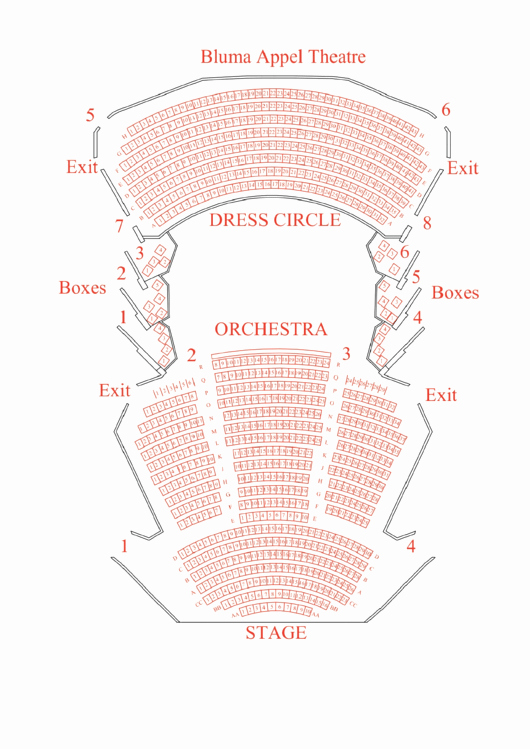 Auditorium Seating Chart Template Beautiful Bluma Appel theatre Seating Chart Printable Pdf