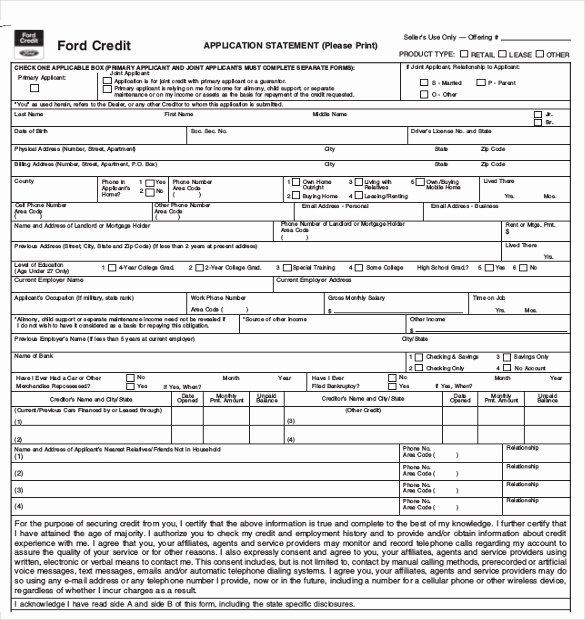 Auto Credit Application Template Fresh 15 Credit Application Templates Free Sample Example
