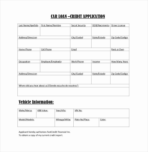 Auto Credit Application Template New Credit Application Template 33 Examples In Pdf Word