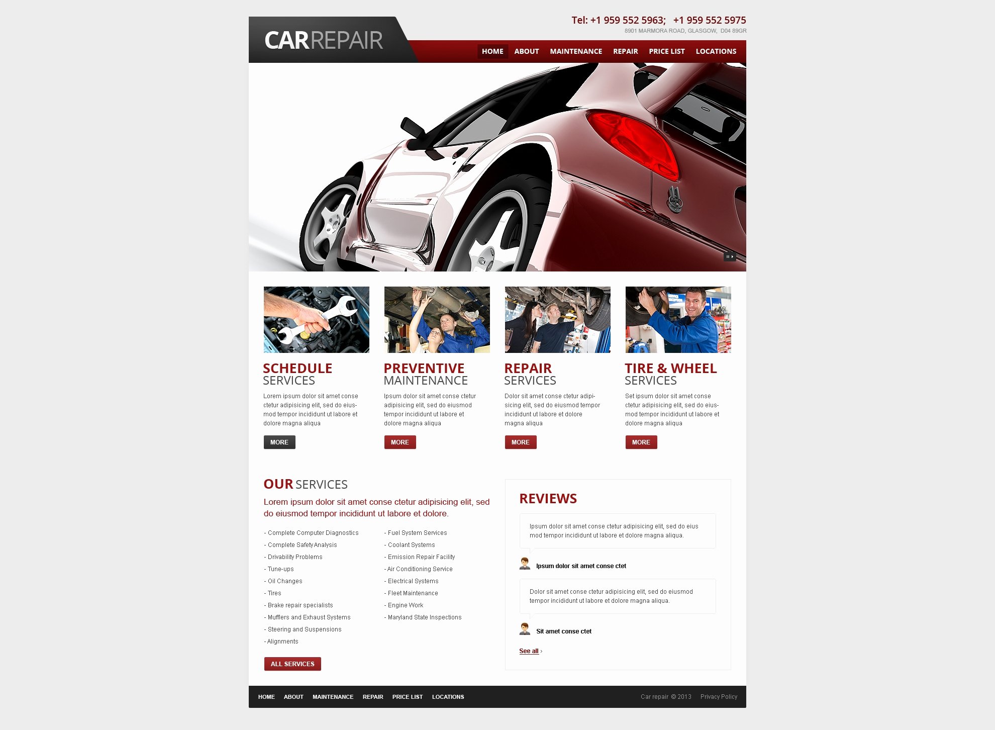 Auto Repair Website Template Inspirational Car Repair Website Template
