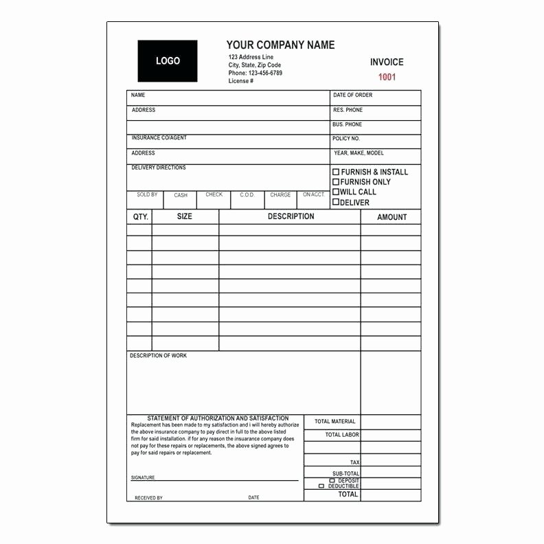 Auto Work order Template Awesome Auto Work order Template Nice Invoice for Mechanic Shop
