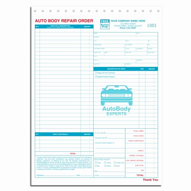Auto Work order Template Awesome Automotive Repair Invoice Work order Estimates