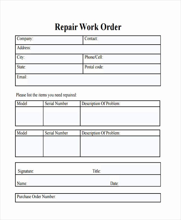 Auto Work order Template Fresh 28 Work order Templates Ai Psd