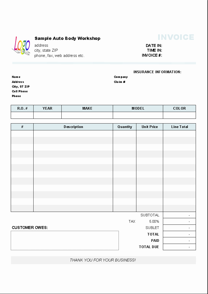 Automotive Repair Receipt Template Awesome Automotive Repair Invoice Template Uniform Invoice software