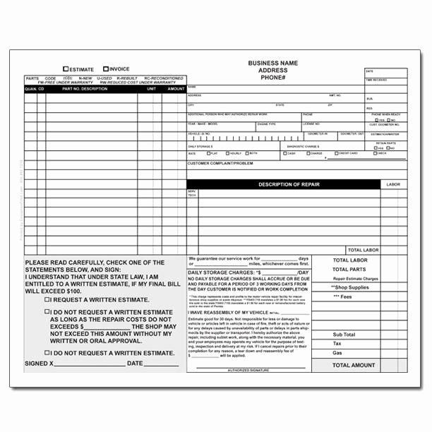 Automotive Repair Receipt Template Awesome Pin by Small Business Promotions On Auto Service Invoice