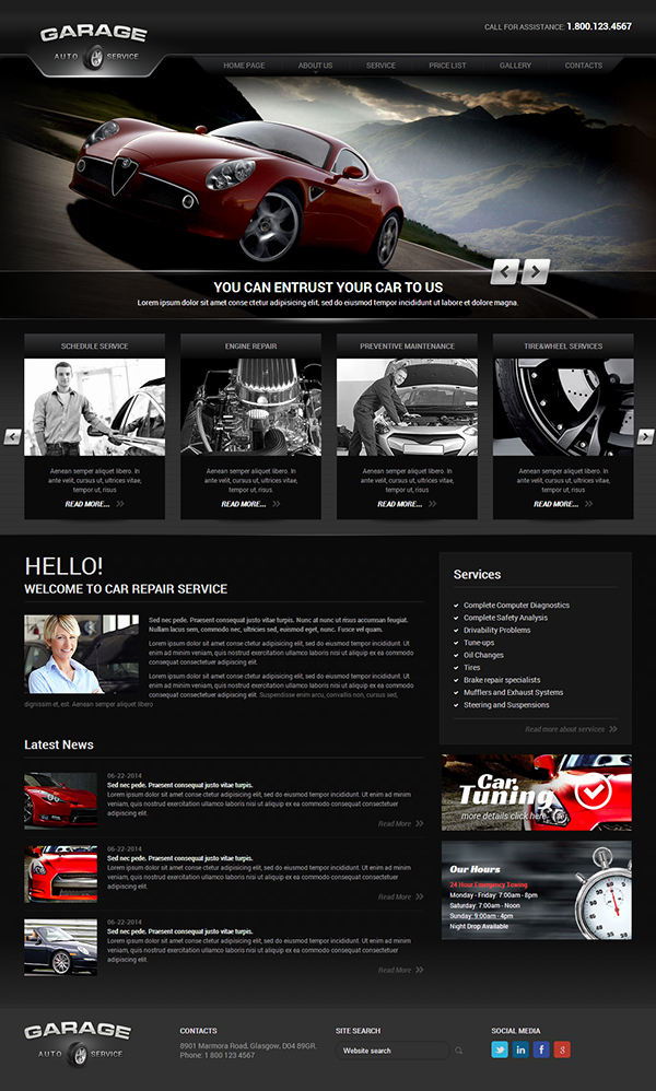 Automotive Repair Website Template Beautiful Auto Service V3 Joomla Template On Behance