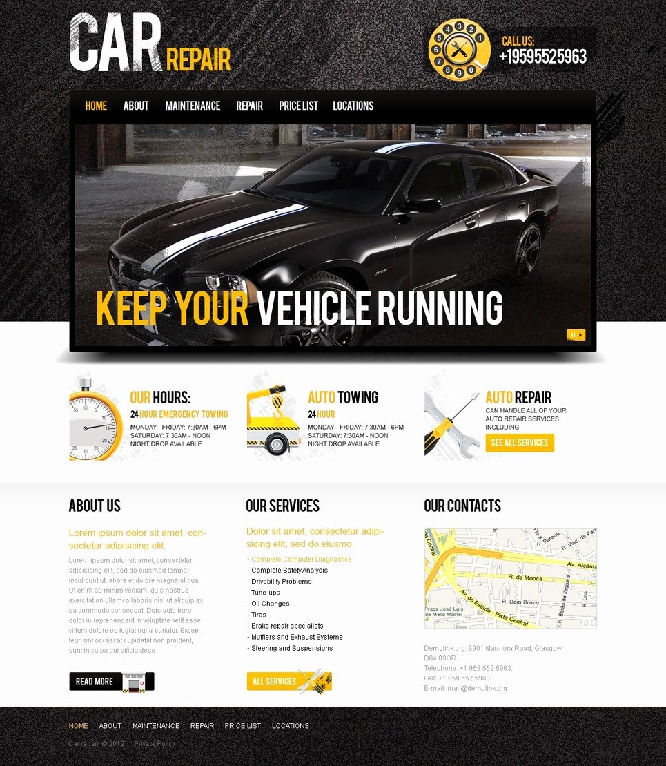 Automotive Repair Website Template Best Of Car Repair Website Template