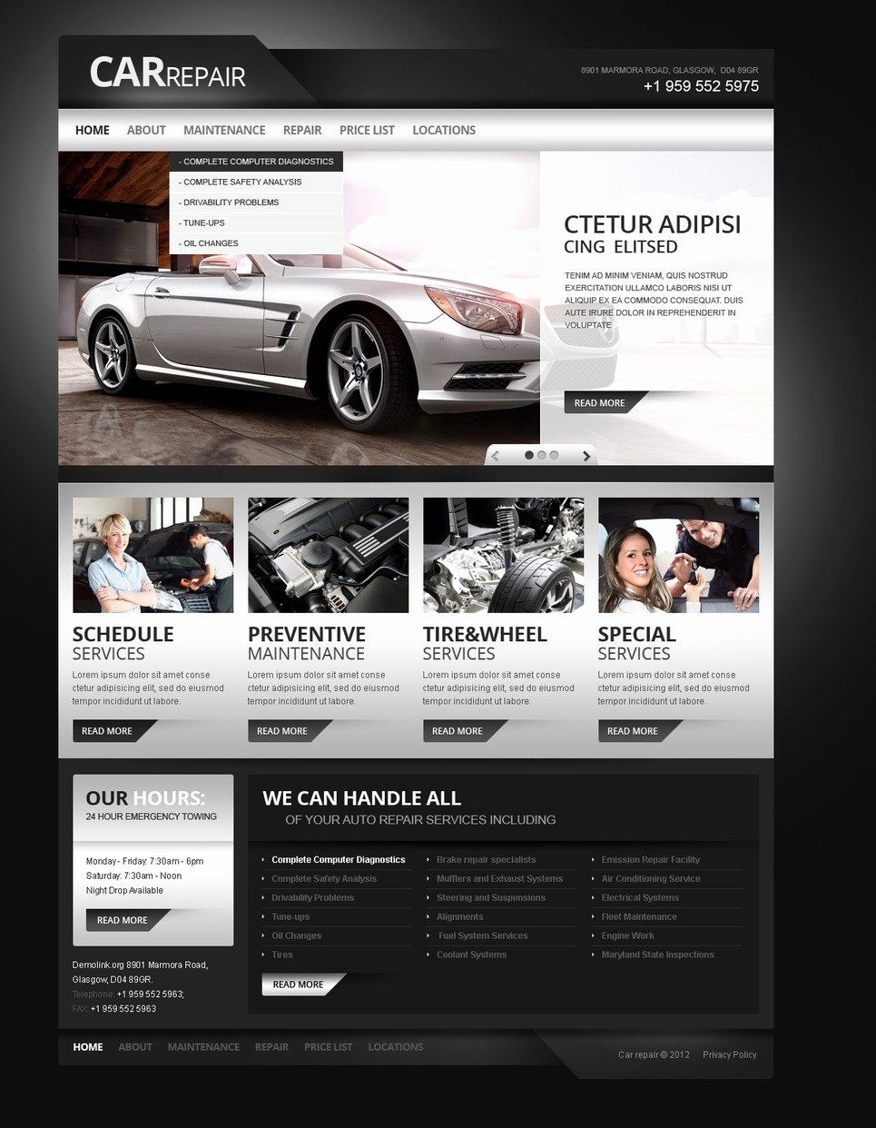 Automotive Repair Website Template Fresh Car Repair Responsive Website Template