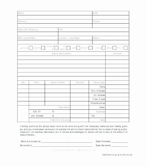 Automotive Work orders Template Luxury Auto Work order Template – Arianet