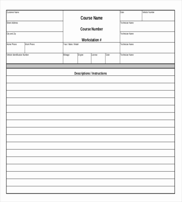 Automotive Work orders Template New 23 Repair order Templates – Free Sample Example format