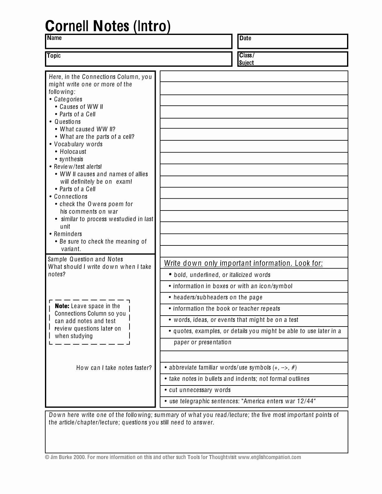 Avid Cornell Notes Template Lovely Best S Of 3 Column Notes Template Three Column