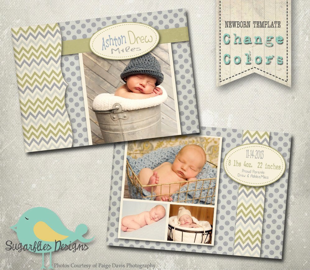 Baby Announcement Template Free Unique Baby Birth Announcement Photoshop Template Baby Boy