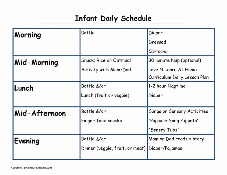 Baby Daily Schedule Template Awesome Best S Of Daily Baby Schedule Printable Baby Daily
