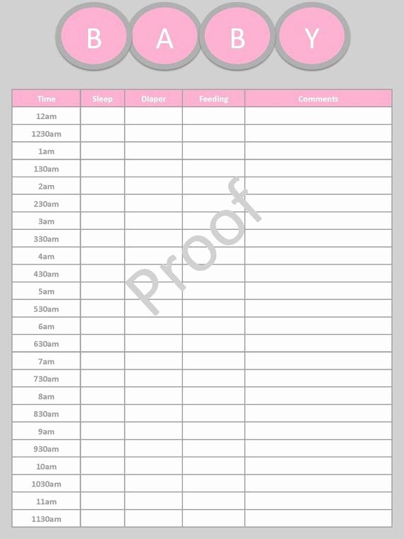 Baby Daily Schedule Template Fresh Baby Girl Feeding Schedule Pdf Printable Template