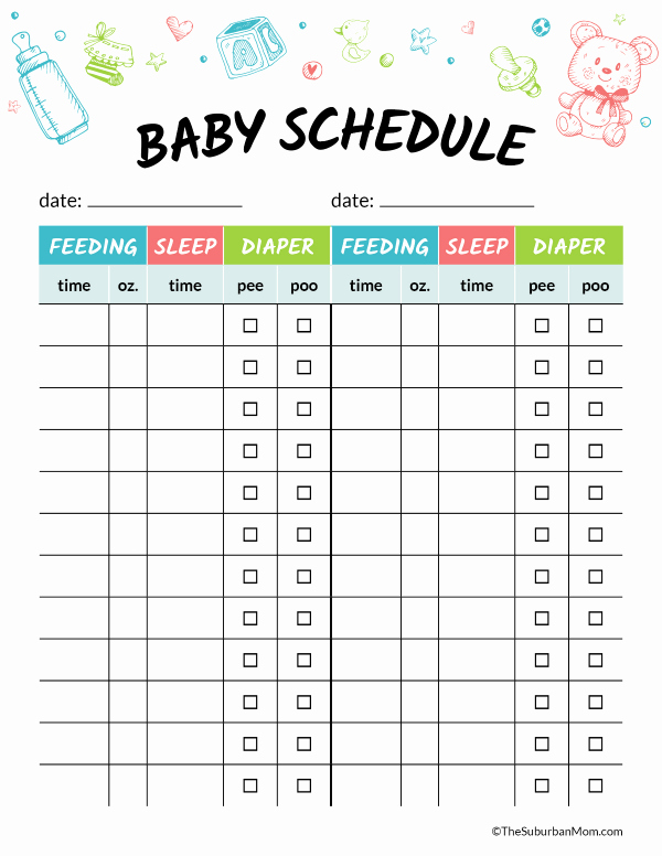 Baby Daily Schedule Template Fresh Printable Baby Schedule Chart to Help Baby Settle Into Routine
