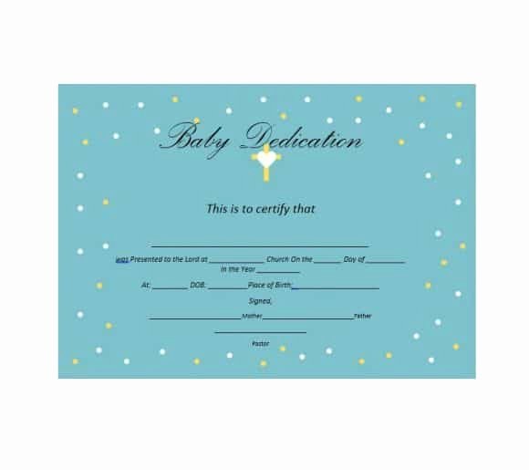Baby Dedication Certificate Template Elegant 50 Free Baby Dedication Certificate Templates Printable