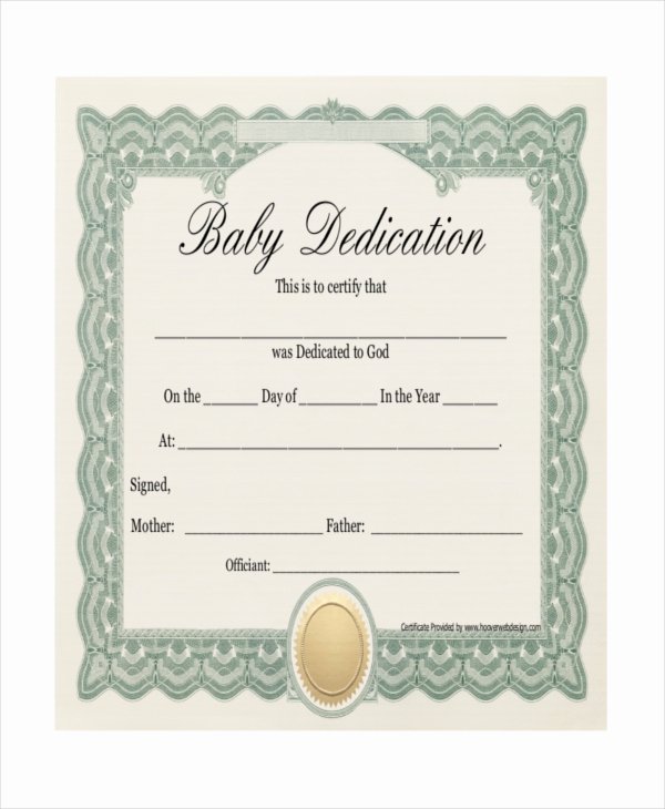 Baby Dedication Certificate Template Lovely Baby Certificate Template 10 Free Pdf Psd Vector