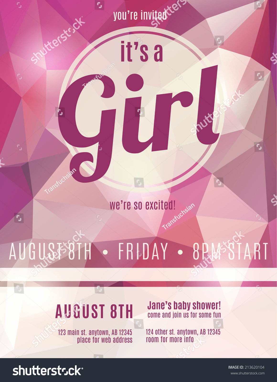 Baby Girl Announcement Template Lovely Girl Birth Announcement Flyer Design Template Stock Vector