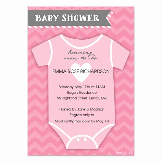 baby shower invite onesie pink