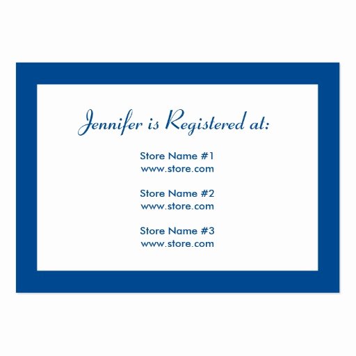 Baby Registry Cards Template Beautiful Baby Shower Registry Card with Date Blue Business
