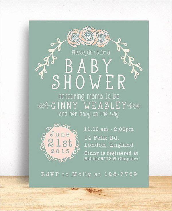 Baby Shower Card Template Lovely 19 Baby Shower Cards Free Psd Vector Ai Eps format