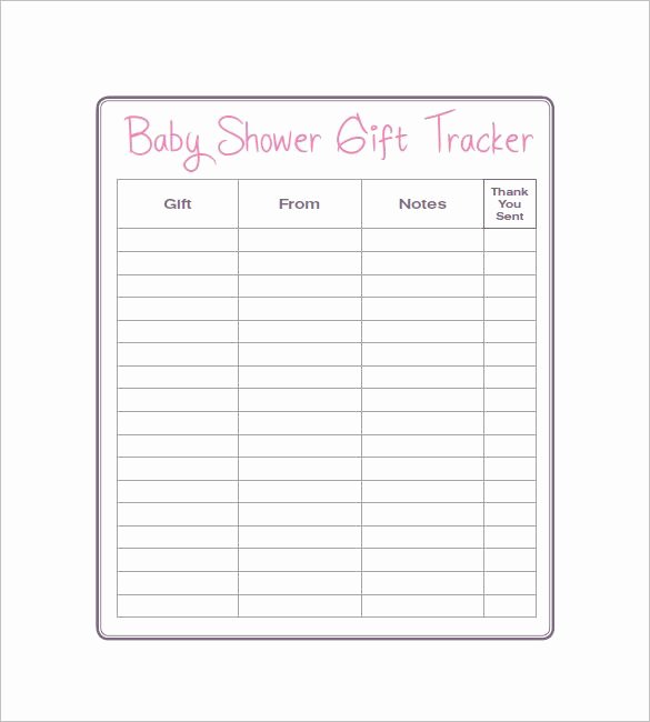 Baby Shower Checklist Template Awesome Baby Shower Gift List Template – 8 Free Word Excel Pdf