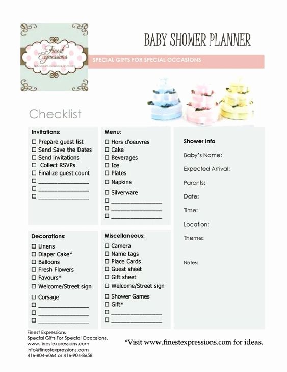 Baby Shower Checklist Template Beautiful Baby Shower Planning