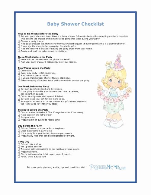 Baby Shower Checklist Template Beautiful the Checklist Of Baby Shower Planning Guide
