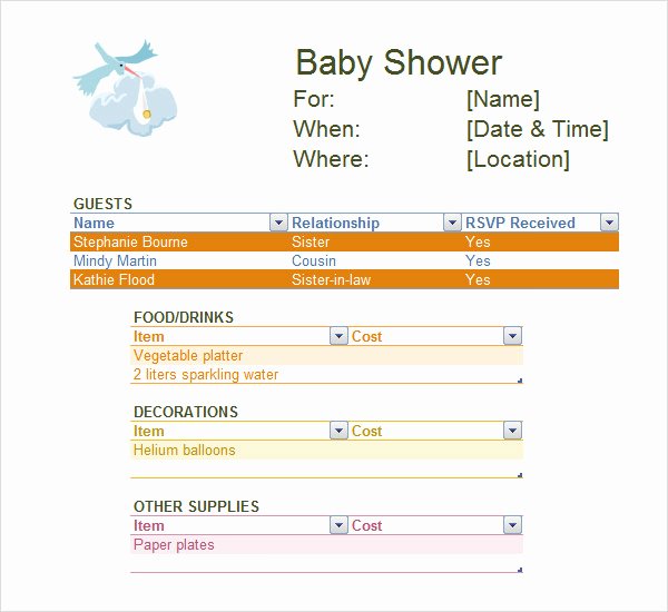 Baby Shower Checklist Template Inspirational 7 Baby Shower Checklist Templates to Download