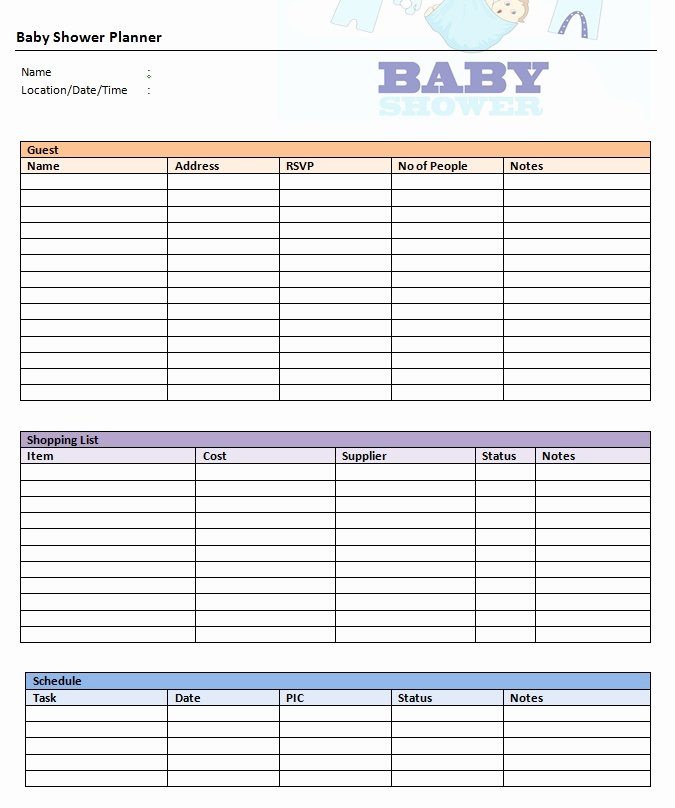 Baby Shower Checklist Template New 24 Helpful Baby Shower Checklists