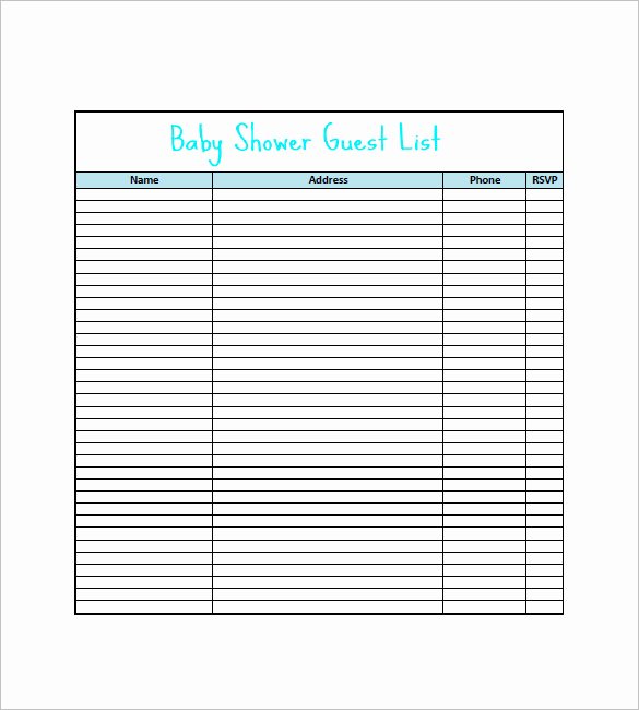 Baby Shower Checklist Template New Baby Shower Gift List Template – 8 Free Word Excel Pdf