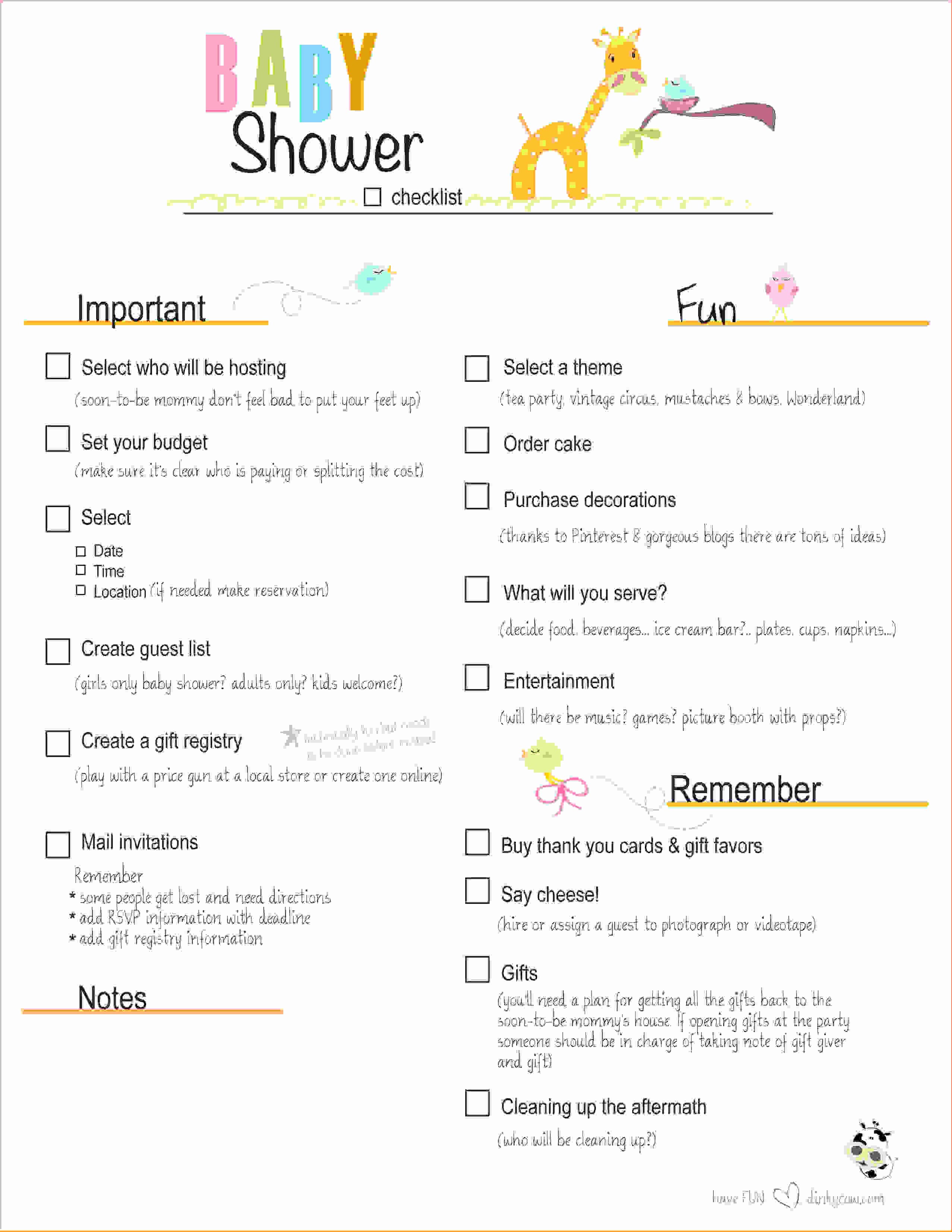 Baby Shower Checklist Template New Sample Baby Shower Checklist Template Watch More Like