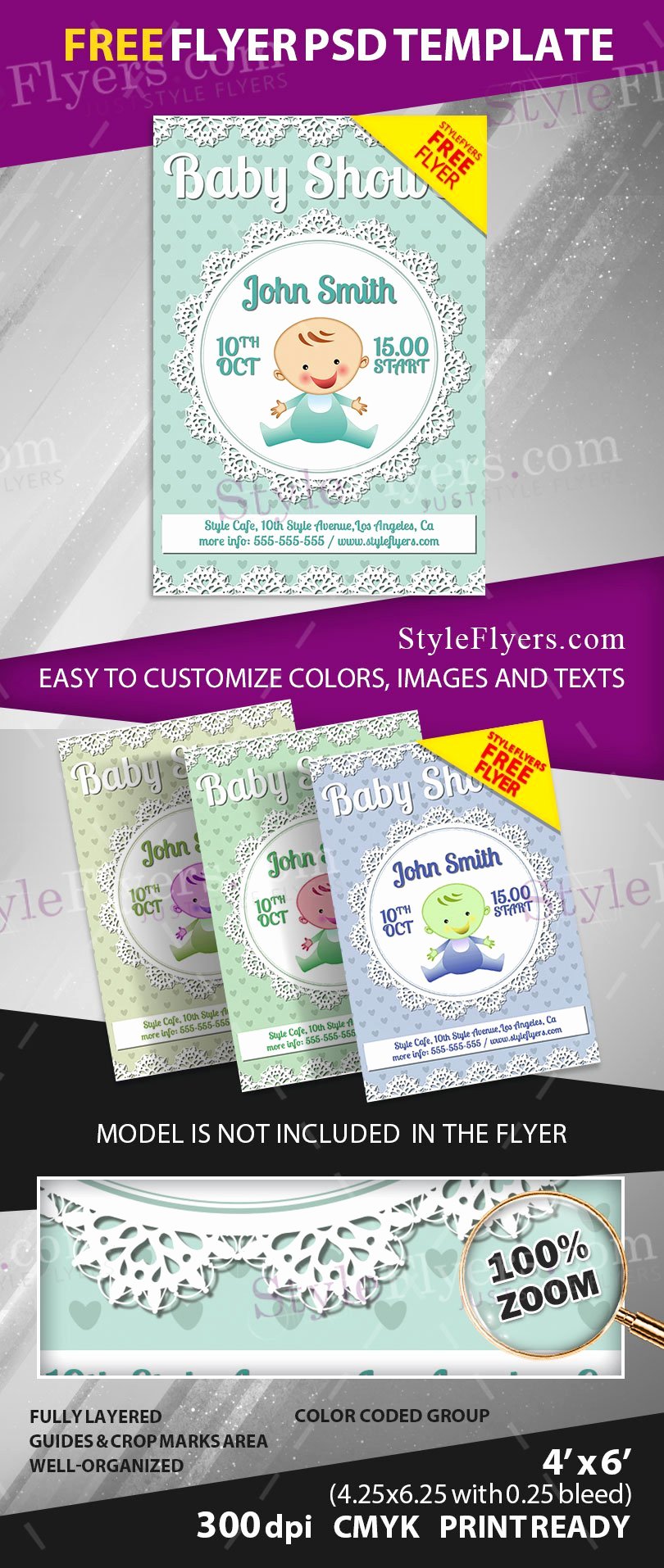 Baby Shower Flyer Template Beautiful Baby Shower Free Psd Flyer Template Free Download