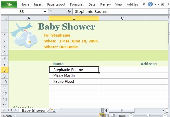Baby Shower Planner Template Beautiful Baby Shower Planner for Excel