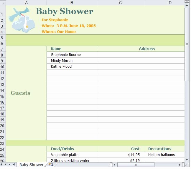 Baby Shower Planner Template Luxury Baby Shower Planner