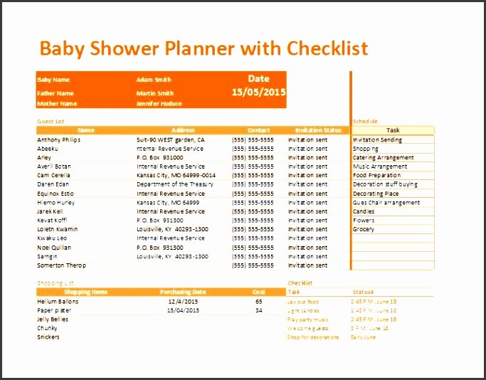 Baby Shower Planner Template New 4 Download Baby Shower Planner for Free