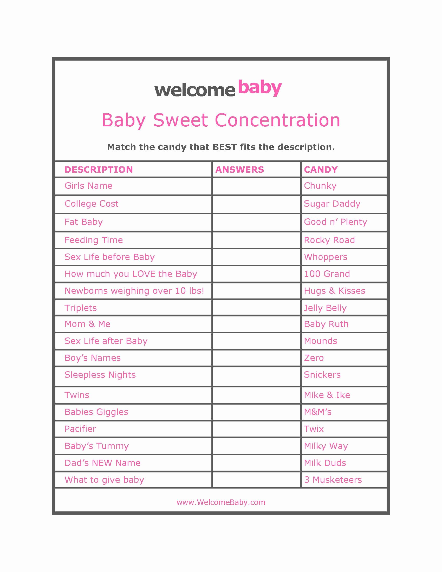 Baby Shower Programs Template Awesome Free Baby Shower Downloads Wel E Babysweetcandypink