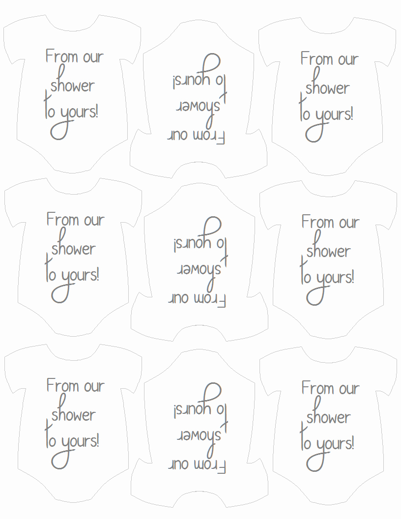 Baby Shower Tag Template Beautiful &quot;from Our Shower to Yours &quot; Baby Shower Tags From