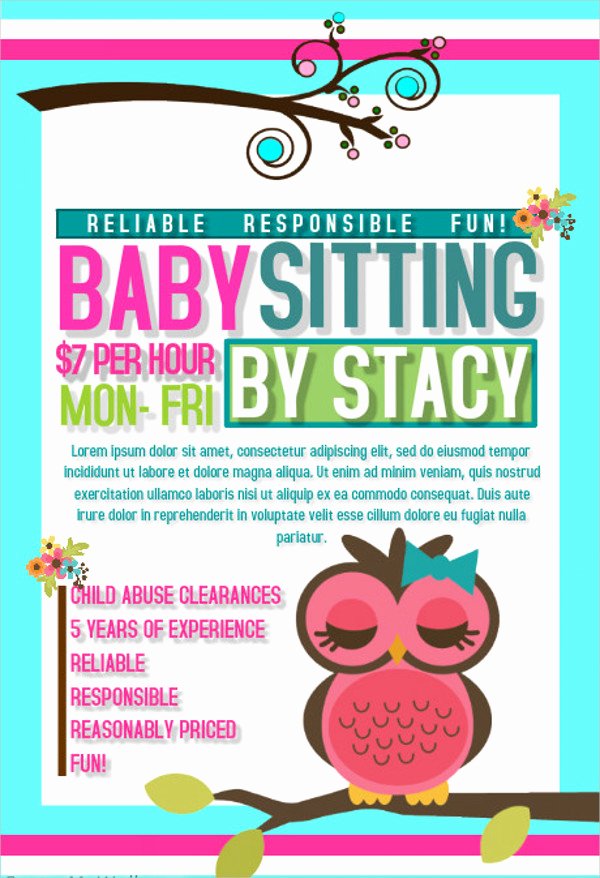 Babysitting Flyer Template Free Best Of 17 Babysitting Flyer Templates Psd Ai Illustrator Download