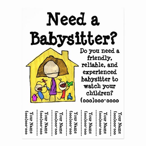 Babysitting Flyer Template Free New 50 Babysitter Flyers Babysitter Flyer Templates and