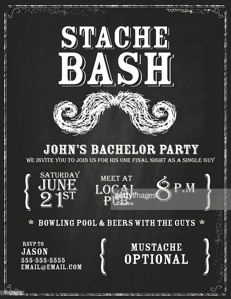 Bachelor Party Invitation Template Unique Elegant Bachelor Party Chalkboard Invitation Design