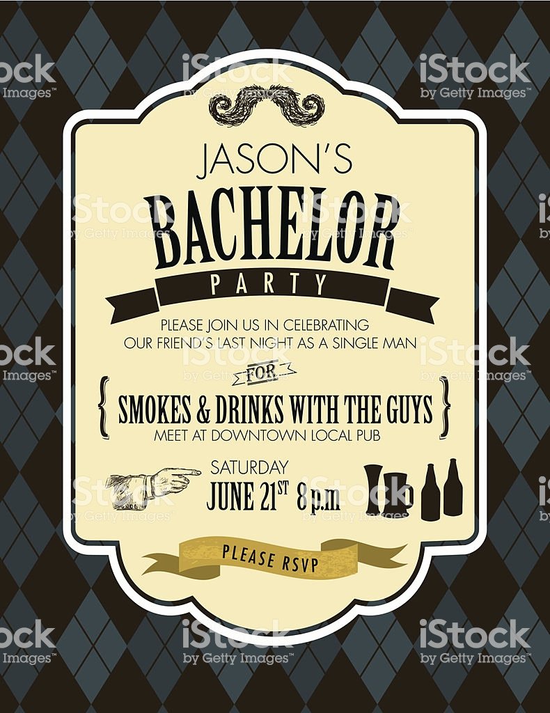 Bachelors Party Invitation Template Best Of Elegant Bachelor Party Invitation Design Template Stock