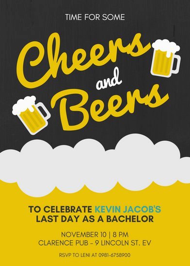 Bachelors Party Invitation Template Inspirational Beer Cheers Bachelor Party Invitation Templates by Canva