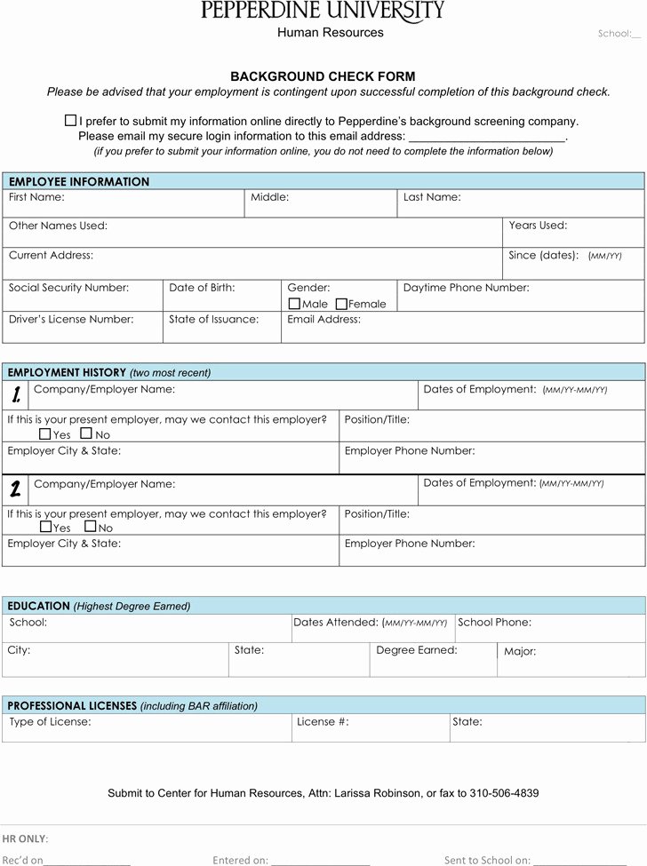 Background Check form Template Best Of 2 Background Check form Free Download